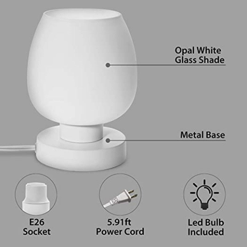 Flat Round Glass Iron Table Lamp