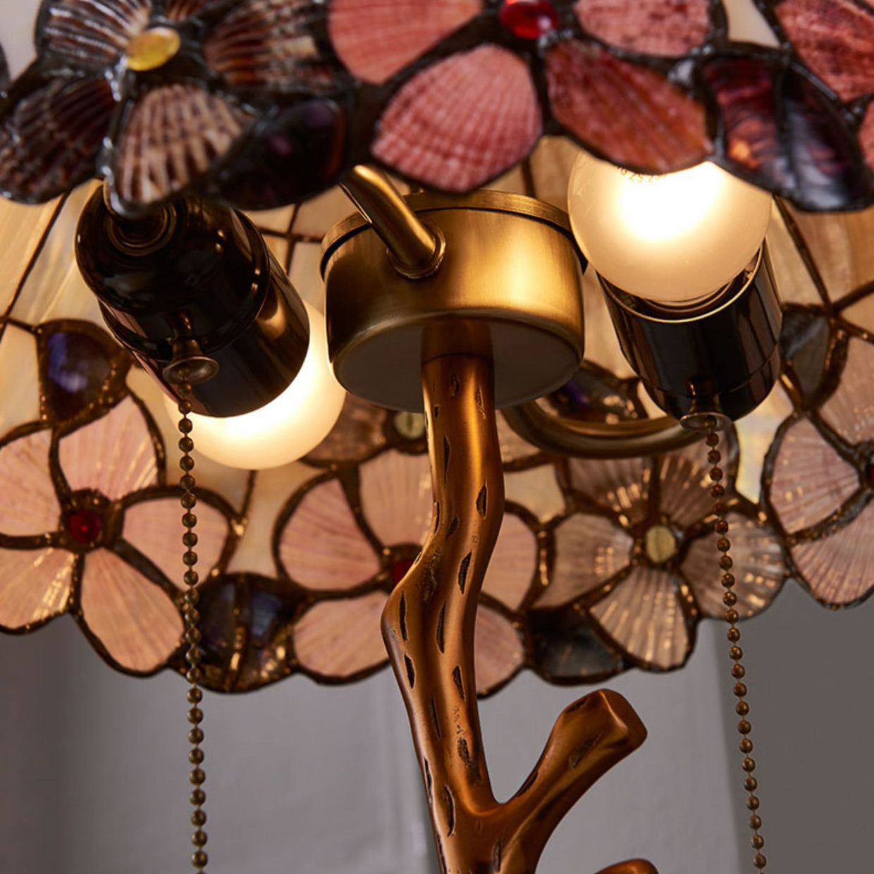 Full Copper Bird Decoration 2-Light Table Lamp