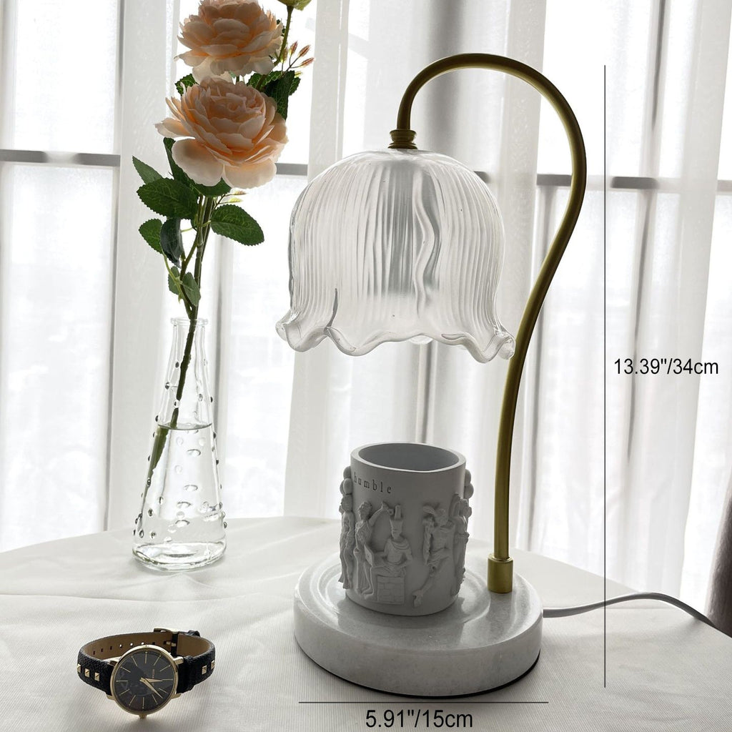 Flower Glass Marble Melting Table Lamp