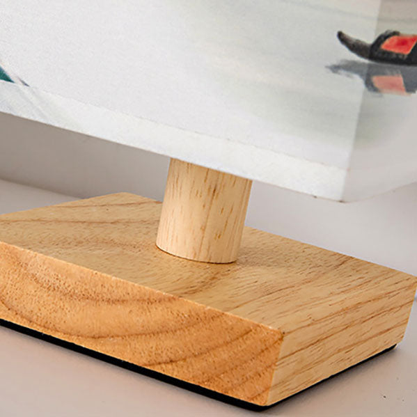 Fabric Square Bedroom Table Lamp