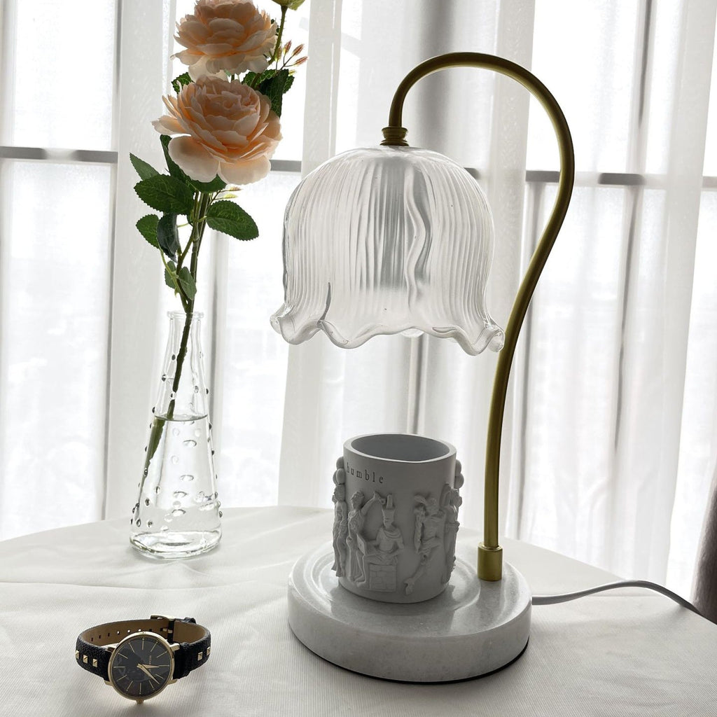 Flower Glass Marble Melting Table Lamp