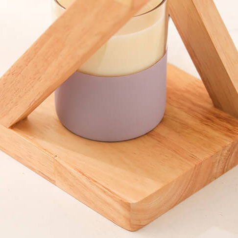 Solid Wood Geometric Hollow Table Lamp