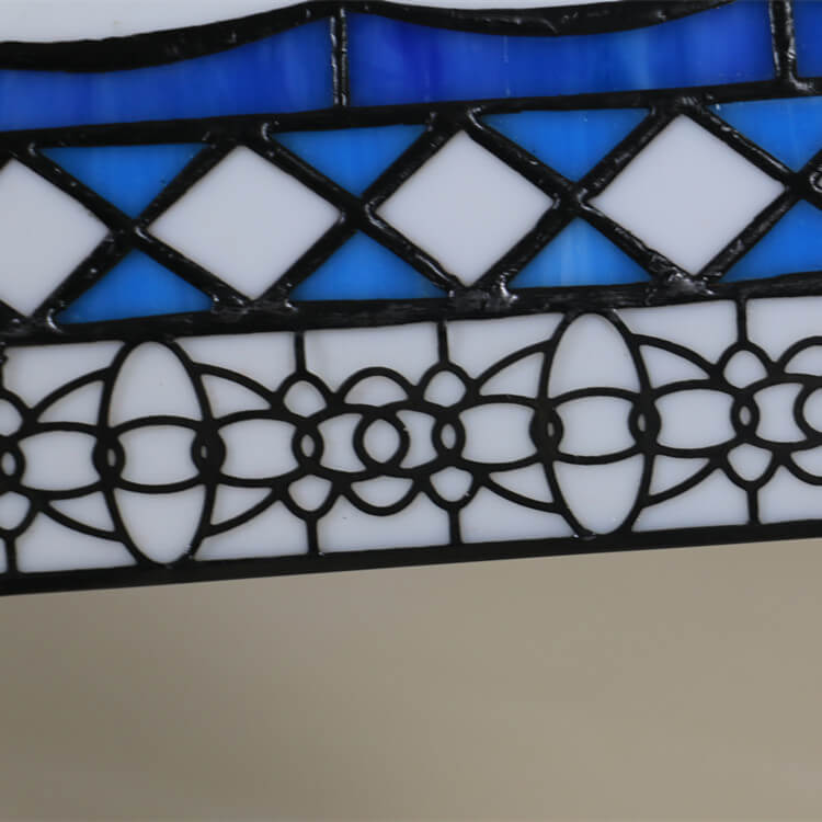 Geometric Stained Glass Bank Table Lamp
