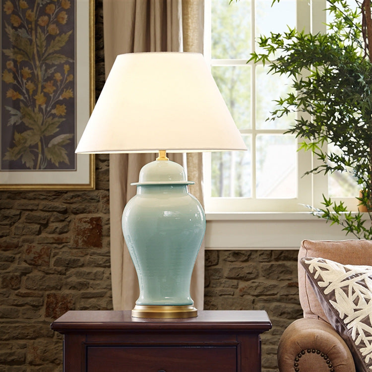 Fabric Ceramic Vase Home Table Lamp