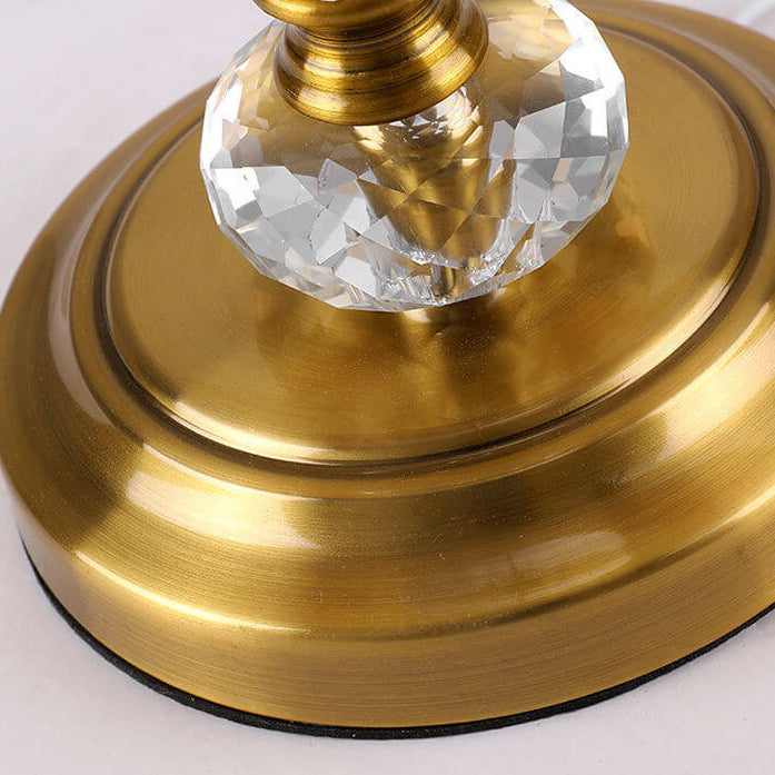 Crystal Pillar Fabric Table Lamp
