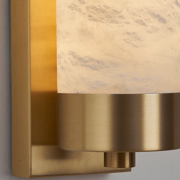 Full Copper Marble Column Wall Lamp