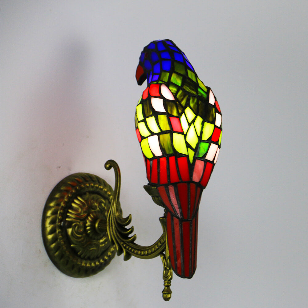 Parrot Stained Glass Wall Lamp