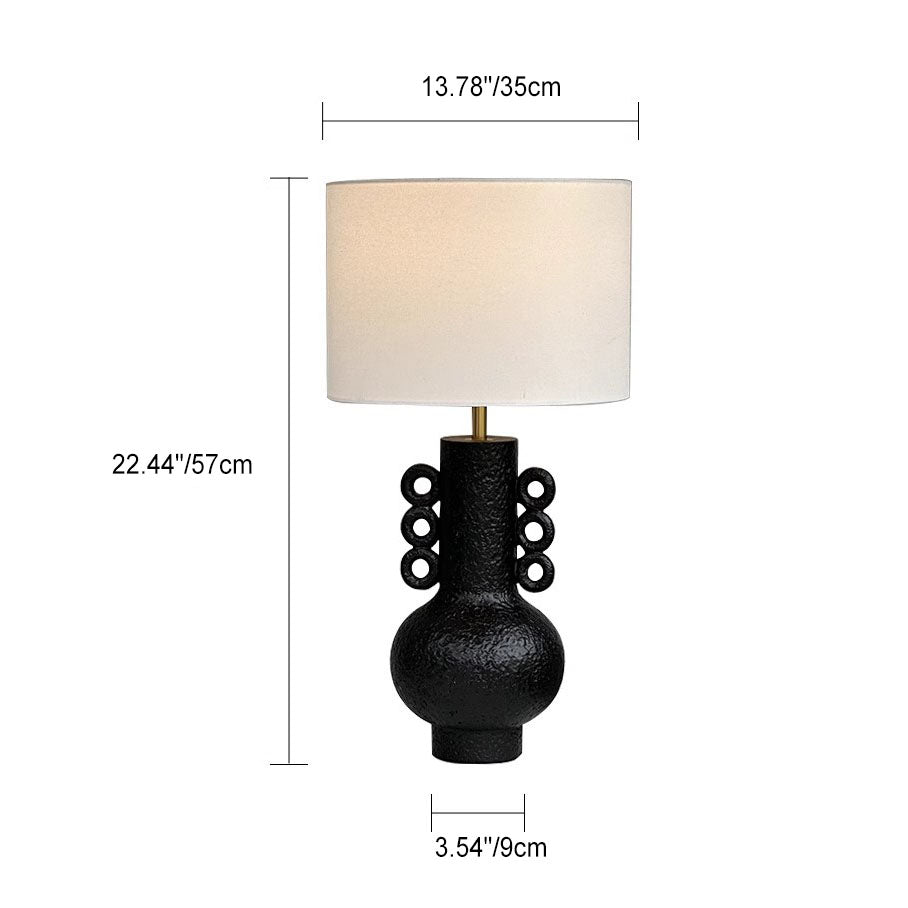 Drum Fabric Jug Resin Table Lamp