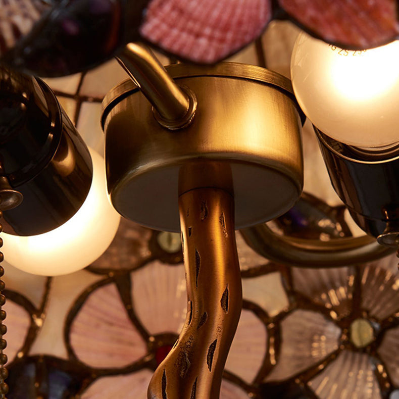 Shell Stained Glass Full Table Lamp