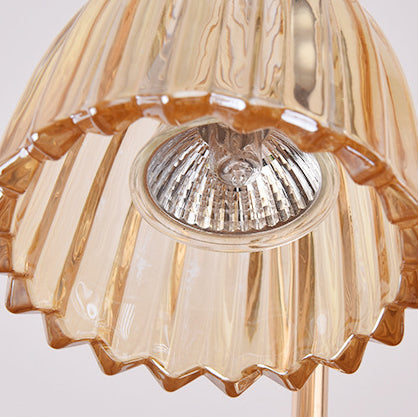 Flower Shaped Glass Iron Table Lamp