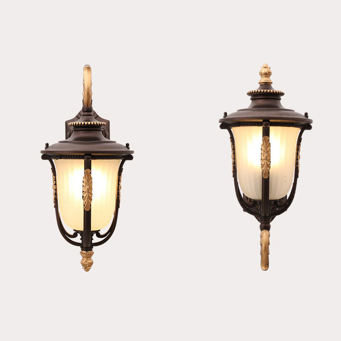 Coffee Gilded Aluminum Glass Outdoor Light