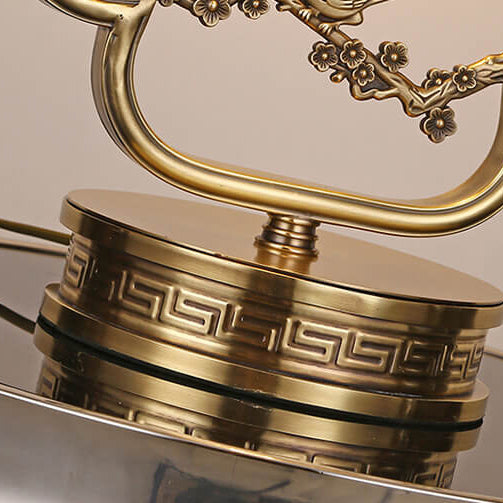 Glass Copper Bedroom Table Lamp