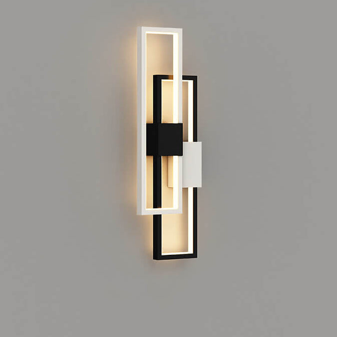 Square Frame Iron Silicone Wall Lamp