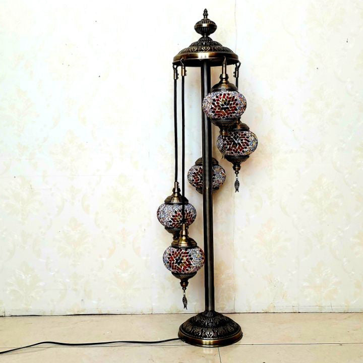 Oval Ball Iron Stained 7-Light Floor Lamp