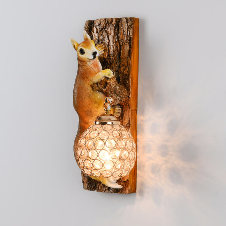Squirrel Nut Resin Wall Lamp