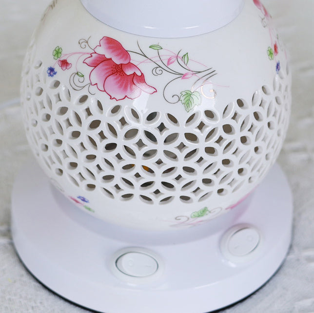 Flower Umbrella Glass Ceramic Table Lamp