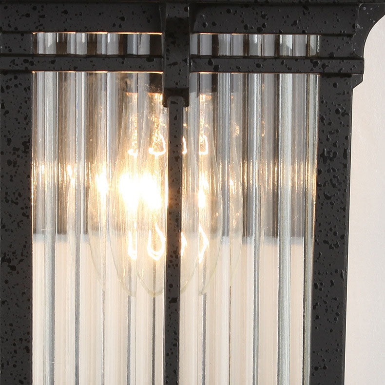 Aluminum Rectangular Frame Ribbed Outdoor Light