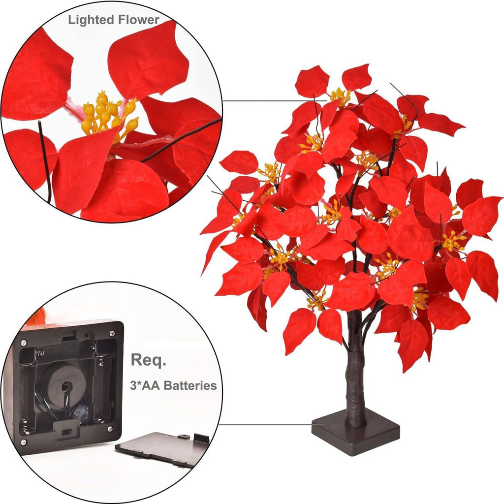 Fabric Artificial Maple Leaf Table Lamp