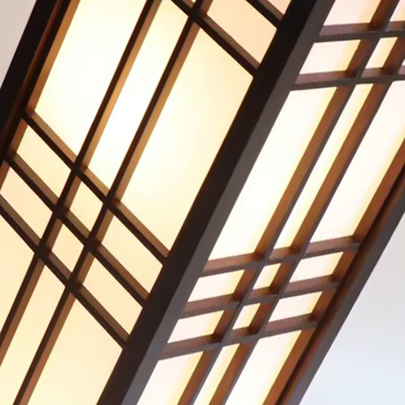 Traditional Chinese Rectangular Parchment Floor Lamp