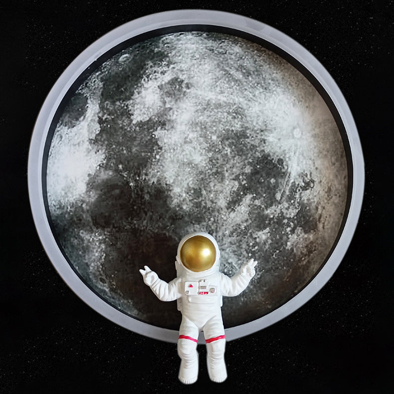 Round Lunar Astronaut Hardware Wall Lamp