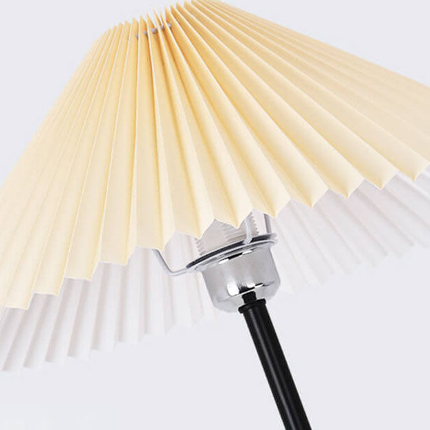 Pleated Canvas Iron Tripod Floor Lamp