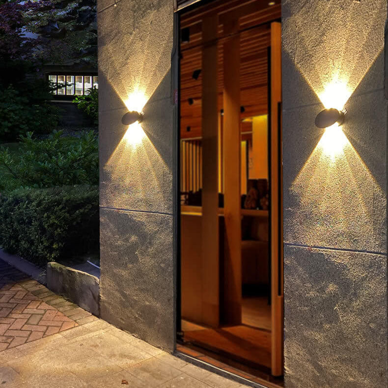 Round Tempered Glass Garden Outdoor Light