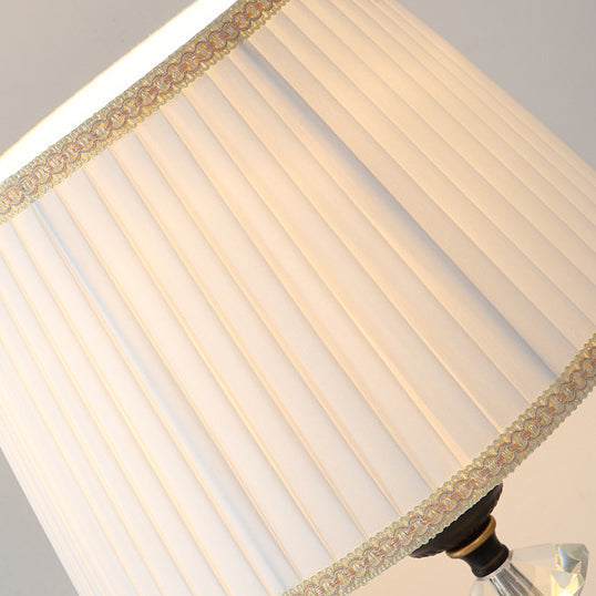Pleated Fabric Iron Bedroom Table Lamp