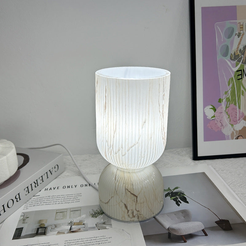 Cylinder Funnel Glass Bedroom Table Lamp