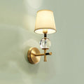 American Brass Fabric 1/2 Wall Lamp