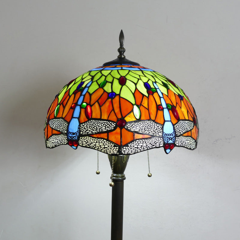 Column Iron Glass Living 3-Light Floor Lamp