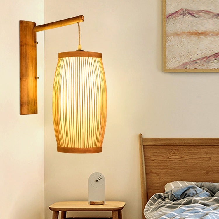 Cubic Bamboo Living Room Wall Lamp