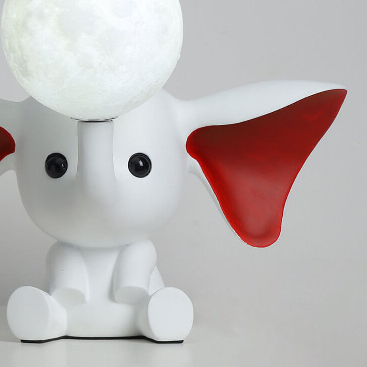 Cartoon Elephant Moon Resin Table Lamp