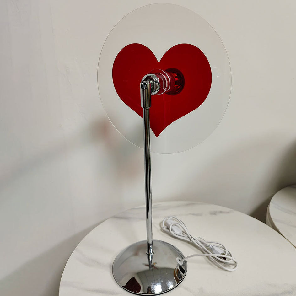 Heart Round Metal Acrylic Table Lamp