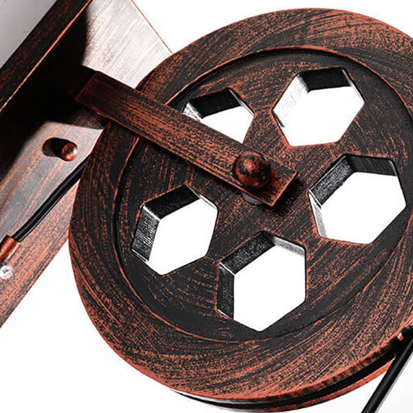 Iron Pulley Cage Wall Lamp