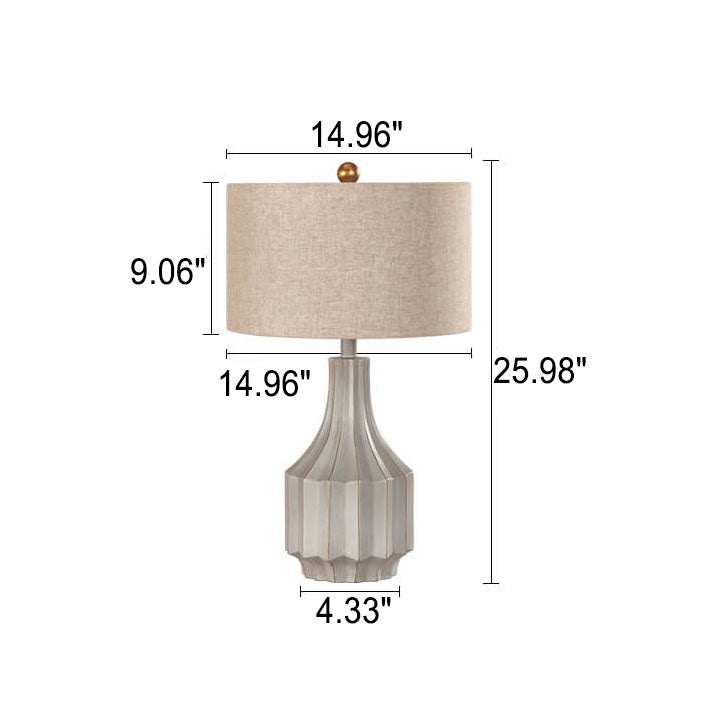 Solid Color Resin Fabric Table Lamp