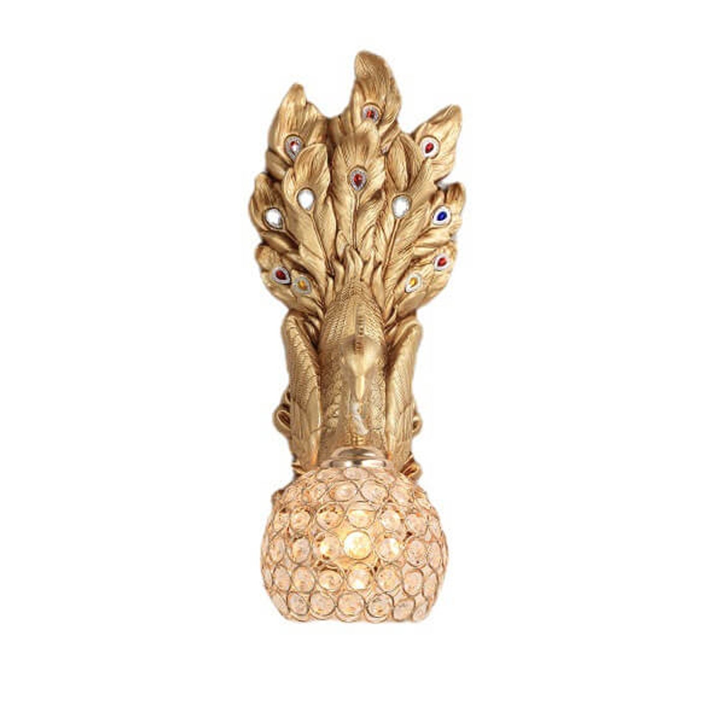 Peacock Resin Glass Wall Lamp