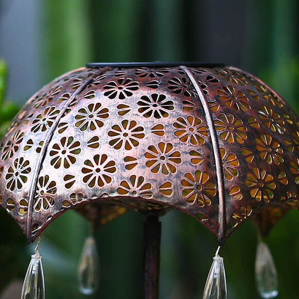 Iron Colorful Umbrella Hollow Outdoor Light