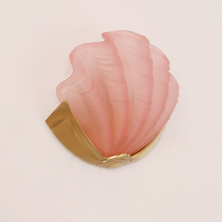 Shell Brass Glass Living Wall Lamp