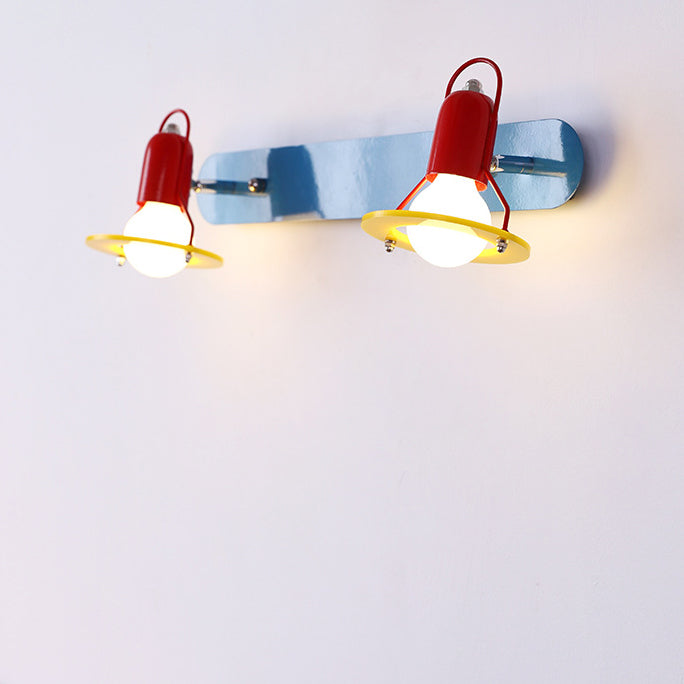 Childlike Colorful Geometric Iron 2-Light Wall Lamp