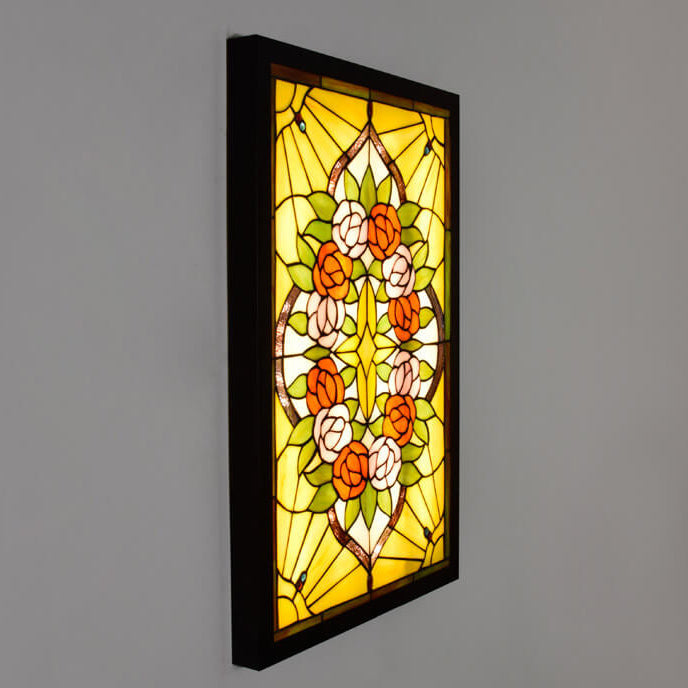 Pastoral Rose Pattern Mural Wall Lamp