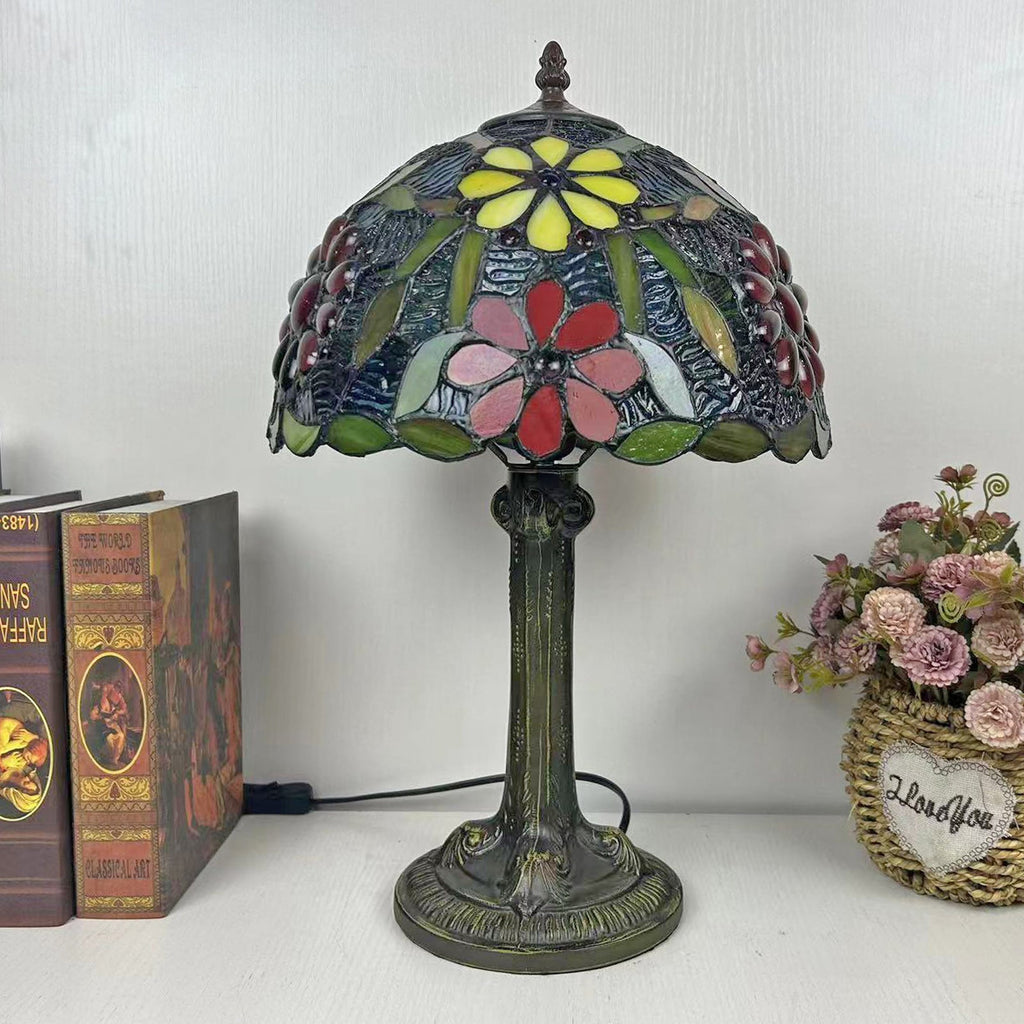 Dome Flower Iron Glass Table Lamp