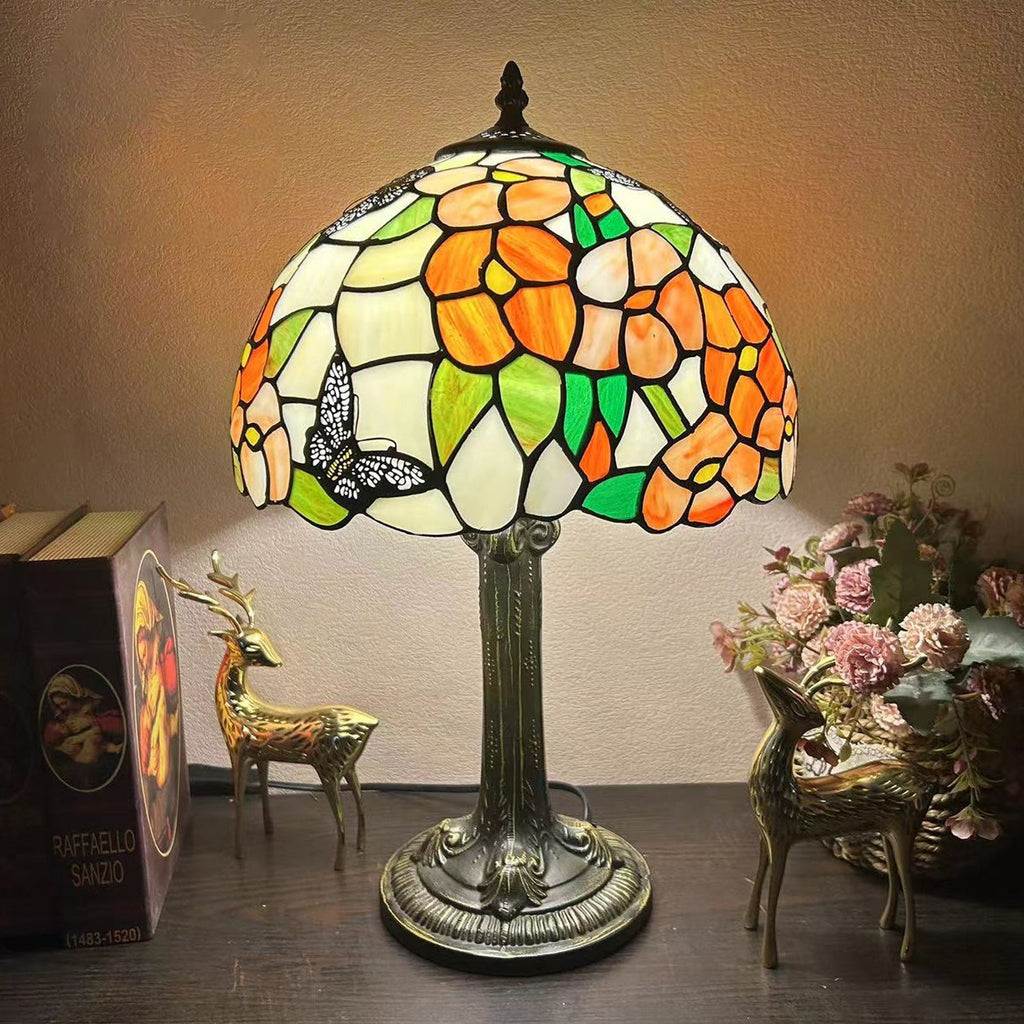Metal Hardware Glass Semicircular Table Lamp
