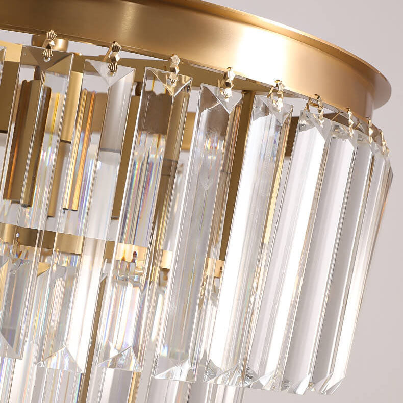 Round Full Copper Prismatic 3-Light Floor Lamp