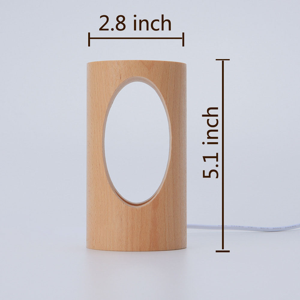 Solid Wood Rectangular Column Table Lamp