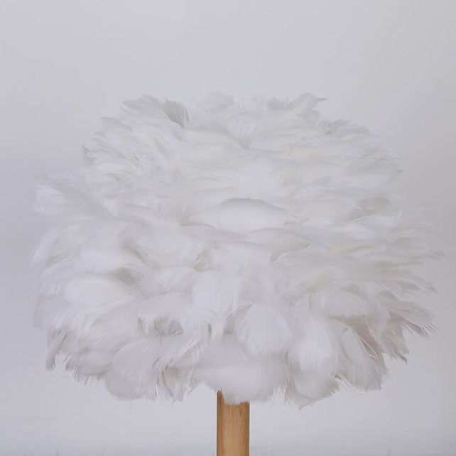 Feather Decorative Solid Wood Table Lamp