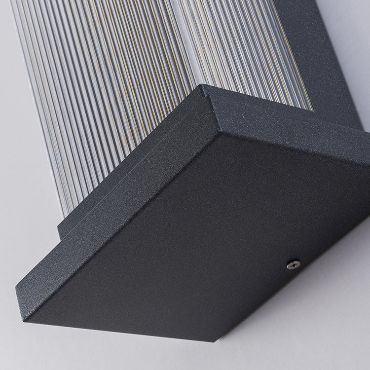 Striped Rectangle Stainless Steel Outdoor Light