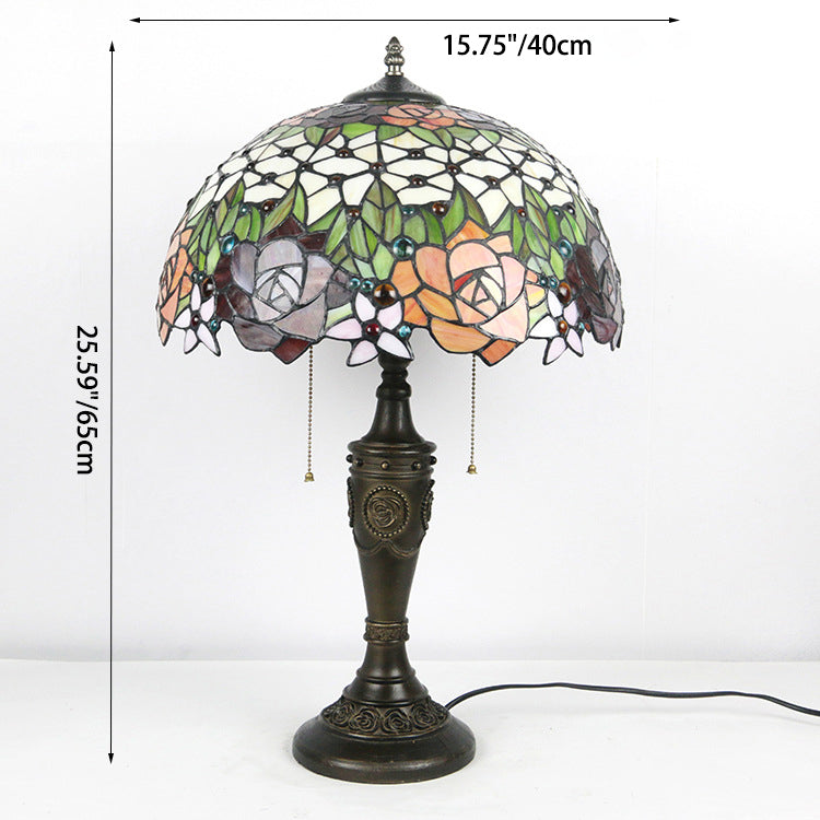 Half Ball Rose Resin 2-Light Table Lamp