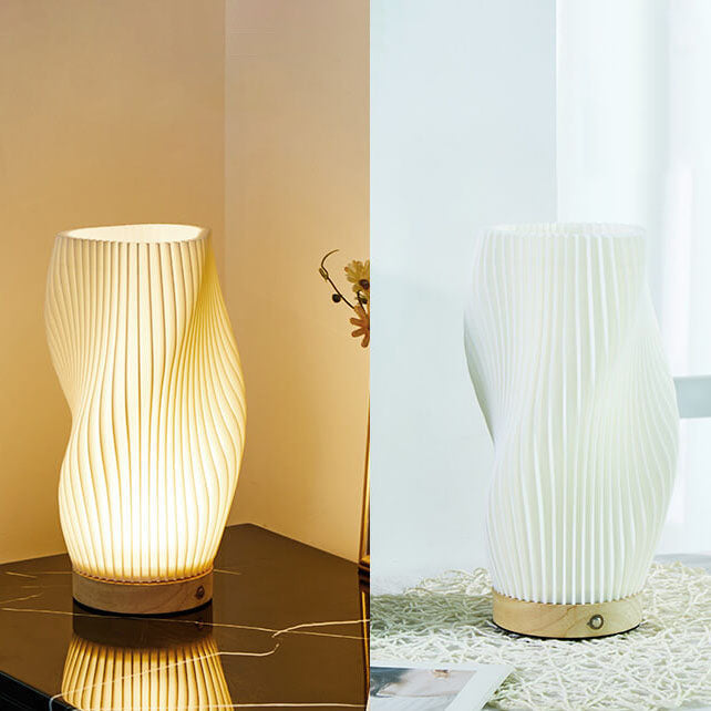 Geometry 3D Printed Wood Table Lamp