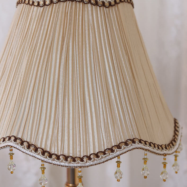 Fabric Floral Glass Plating Table Lamp