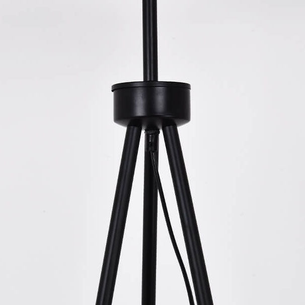 Pleated Canvas Iron Tripod Floor Lamp